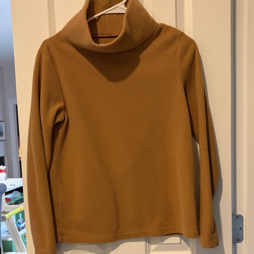 Dudley Stephens Camel Cowl Neck Fleece Sweater